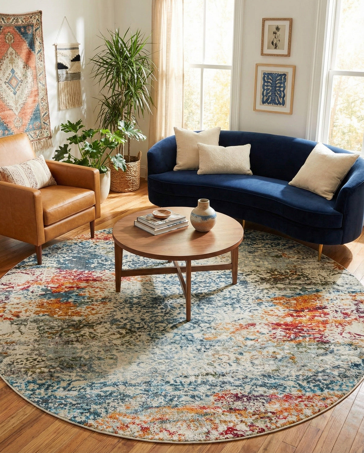 Caribbean Breeze Collection Area Rug -  Isla Round Cream  lifestyle 103