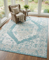Patio Heritage Collection Area Rug -  Augusta (Aqua) Rectangle Aqua  lifestyle 16