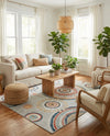 Seaside Blooms Collection Area Rug -  Eden Rectangle Gray  lifestyle 62