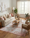 Aegean Elegance Washables Collection Area Rug -  Serifos Rectangle Rose Pink  lifestyle 45