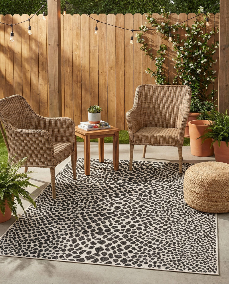 Urban Oasis Rugs Collection Area Rug -  Terrace (Black) Rectangle Black  lifestyle 7