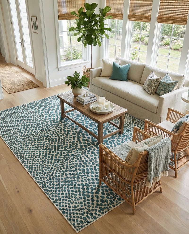 Urban Oasis Rugs Collection Area Rug -  Terrace (Teal) Rectangle Teal  lifestyle 6