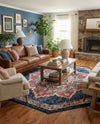 Eden Oasis Collection Area Rug -  Tranquility (Dark Blue) Octagon Dark Blue  lifestyle 43