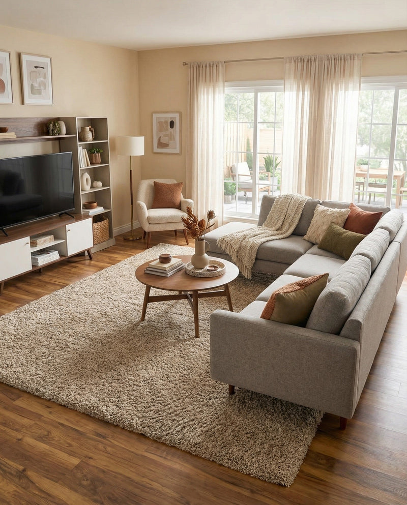 Plush Oasis Collection Area Rug - Serenity (Taupe) Rectangle Taupe  lifestyle 10
