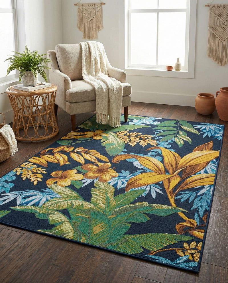 Seaside Blooms Collection Area Rug -  Grove Rectangle Multi  lifestyle 20