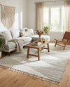 Thar Cotton Collection Area Rug - Jaisalmer (White) Rectangle White  lifestyle 9