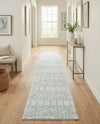 Marrakesh Lattice Collection Area Rug - Casablanca (Ivory Aqua) Runner Ivory Aqua  lifestyle 74