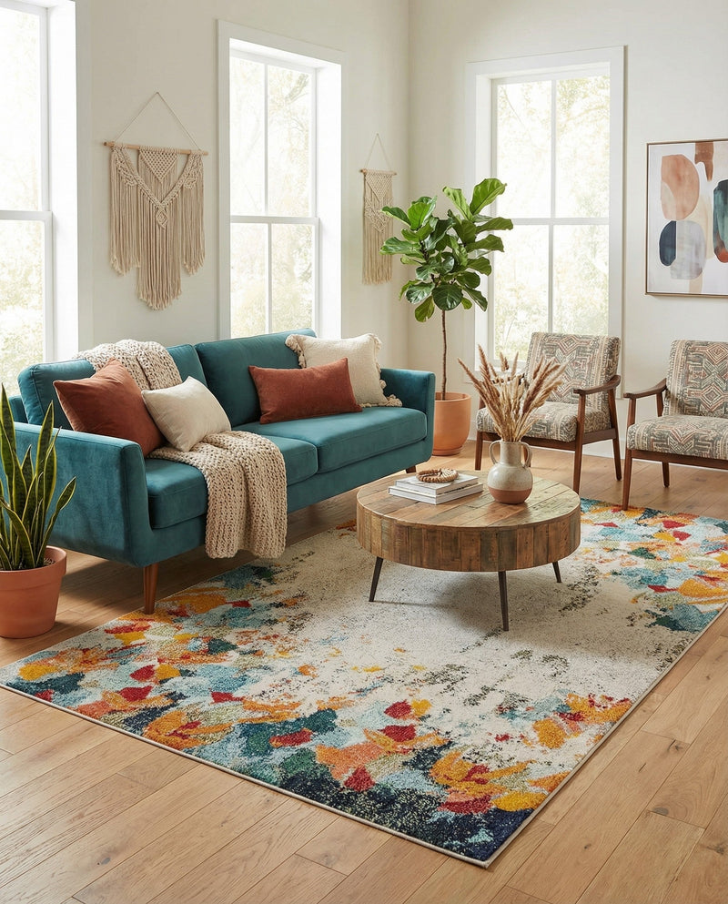 Chromatic Oasis Collection Area Rug -  Twilight Rectangle Multi  lifestyle 25