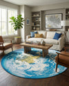 Urban Terrace Collection Area Rug -  Pergola Round Blue  lifestyle 43