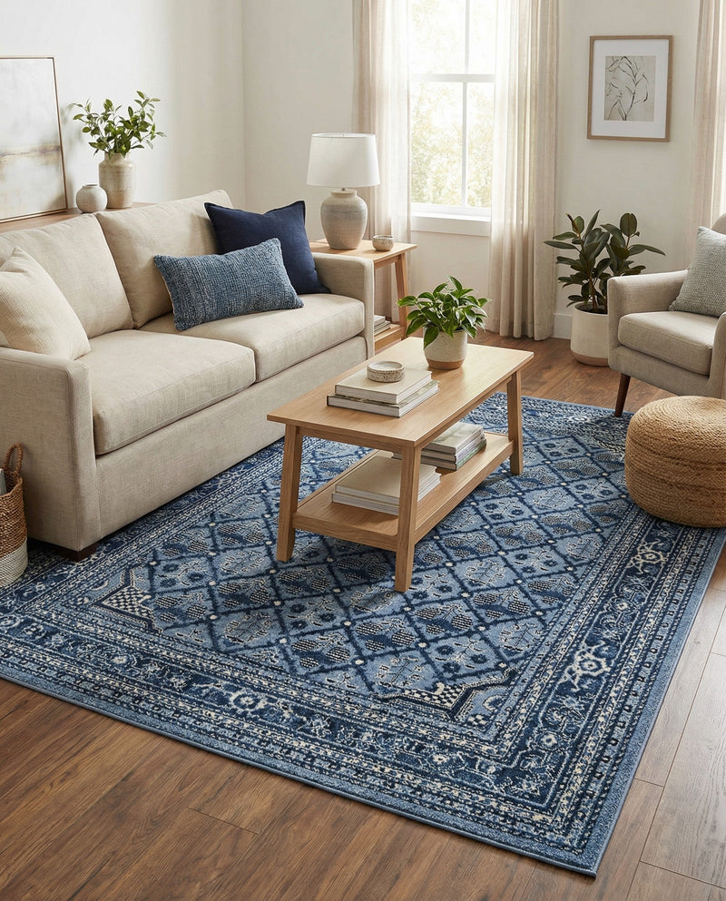 Horizon Collection Area Rug -  Aurora Rectangle Blue  lifestyle 7