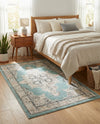 Beverly Grove Collection Area Rug -  Fairfax (Aqua) Rectangle Aqua  lifestyle 23
