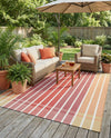 Seaside Stripes Collection Area Rug -  Coral Rectangle Peach and Salmon  lifestyle 38