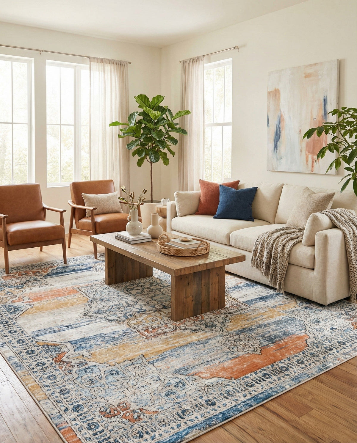 Mykonos Manor Collection Area Rug -  Tinos (Multi) Square Multi  lifestyle 83