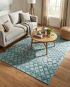 Garden Lattice Charm Collection Area Rug -  Pergola (Aqua) Rectangle Aqua  lifestyle 16