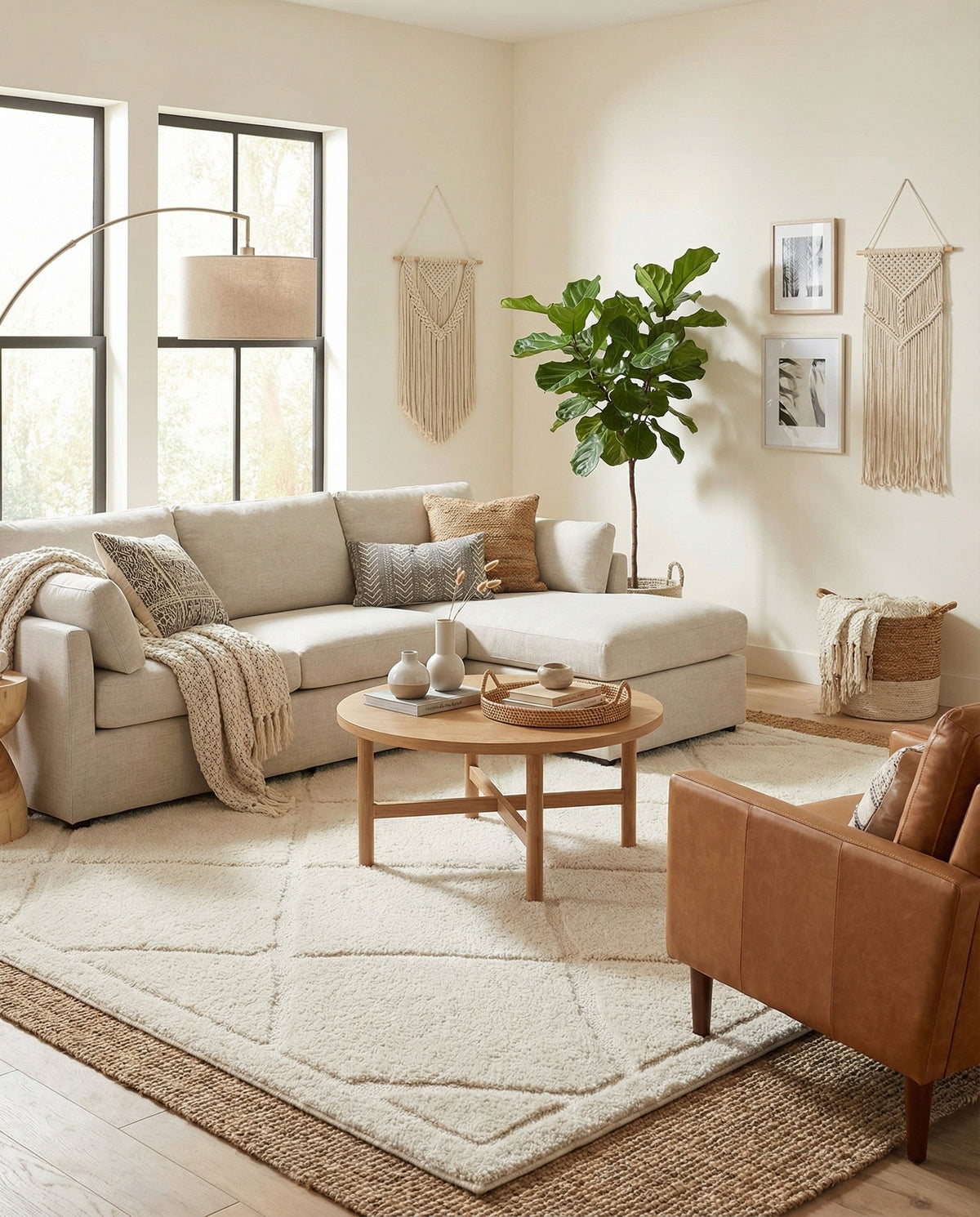 Trellis Haven Collection Area Rug - Havenwood Square Ivory  lifestyle 106