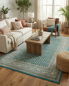 Soho Elegance Collection Area Rug -  Mercer (Turquoise) Rectangle Turquoise  lifestyle 16