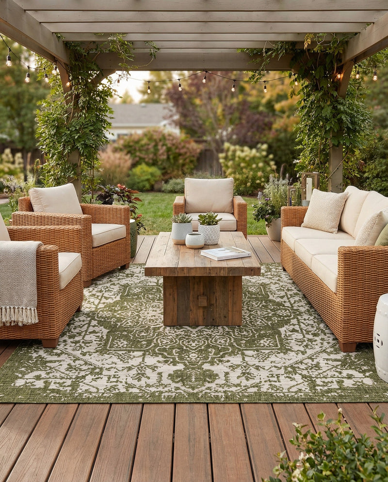 Urban Oasis Rugs Collection Area Rug -  Penthouse (Green) Square Green  lifestyle 35