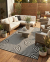 Urban Terrace Collection Area Rug -  Uptown Rectangle Black and White  lifestyle 8