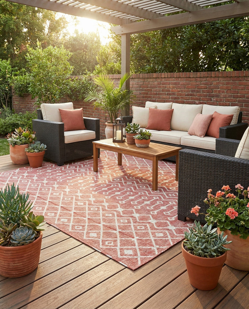 Savannah Pergola Collection Area Rug -  Pergola (Rust Red) Rectangle Rust Red  lifestyle 13