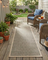 Terrace Fringe Collection Area Rug - Patio Runner Brown  lifestyle 75