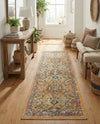 Seville Stripes Collection Area Rug -  Malaga (Yellow) Runner Yellow  lifestyle 76