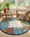 Caribbean Terrace Collection Area Rug -  Tortola Round Multi  lifestyle 59