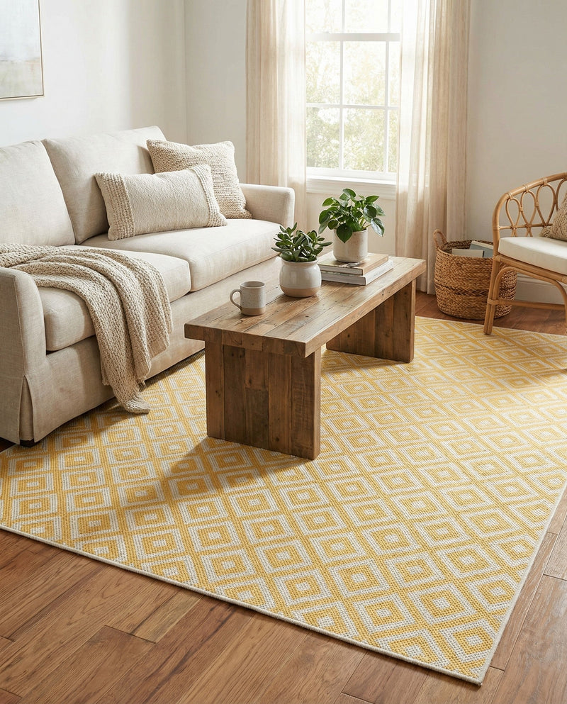 Urban Oasis Rugs Collection Area Rug -  Rooftop (Yellow Ivory) Rectangle Yellow Ivory  lifestyle 20