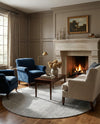 Berkshire Estate Collection Area Rug - Windsor (Grey Manor) Round Grey Manor  lifestyle 46