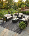 Garden Lattice Charm Collection Area Rug -  Pergola (Charcoal) Rectangle Charcoal  lifestyle 20