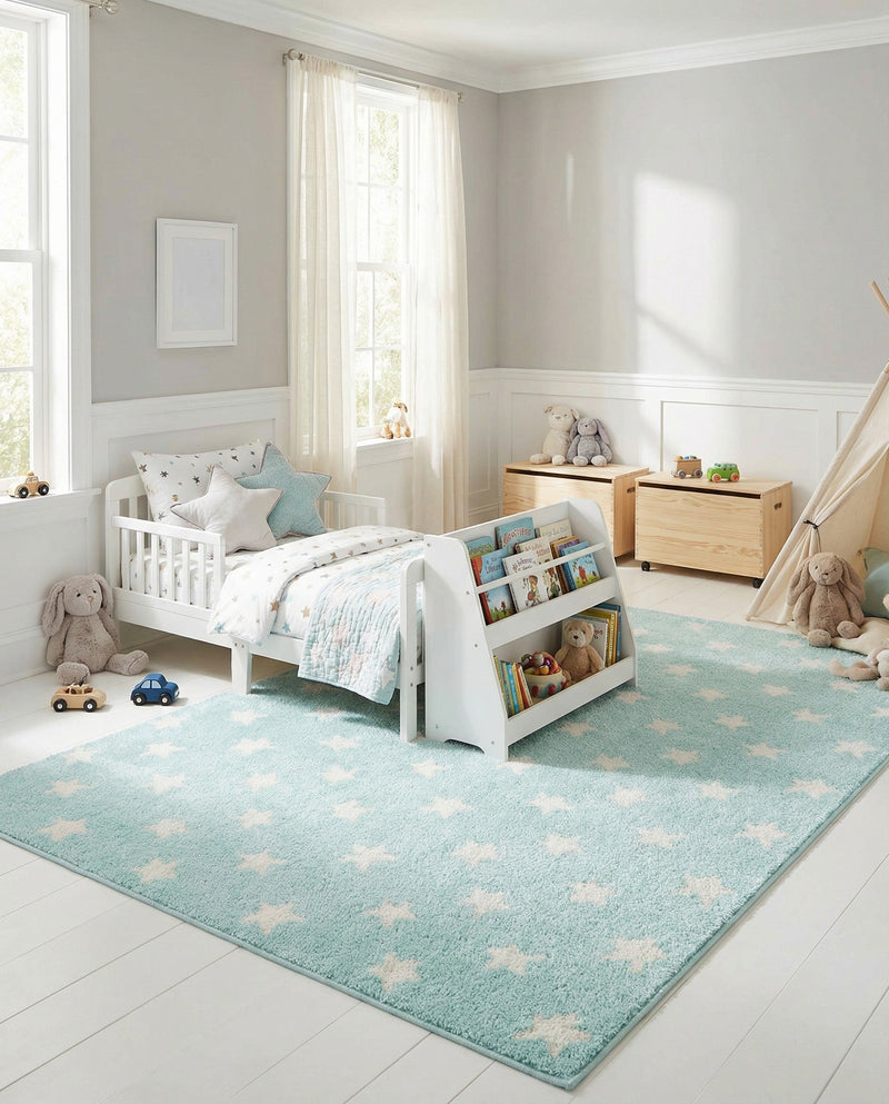 Wonder Tykes Collection Area Rug -  Mosaic Rectangle Clear Blue  lifestyle 11