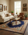 Tabriz Tapestry Collection Area Rug - Azerbaijan (Navy Blue) Rectangle Navy Blue  lifestyle 10