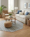 Seaside Stripes Collection Area Rug -  Boardwalk (Light Blue) Octagon Light Blue  lifestyle 79