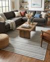 Seaside Stripes Collection Area Rug -  Boardwalk (Beige) Rectangle Beige  lifestyle 21