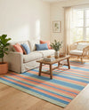 Coastal Stripe Dhurrie Collection Area Rug - Seashore Rectangle Multi  lifestyle 34