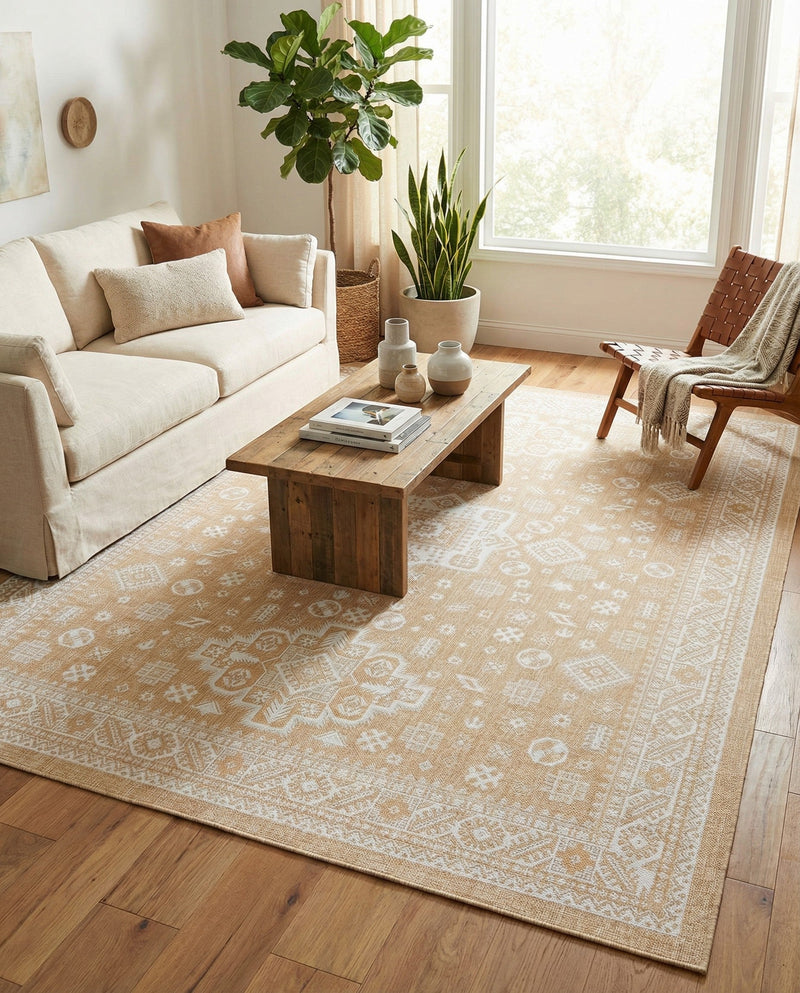 Tribal Terrace Treasures Collection Area Rug -  Incan Isle (Natural) Rectangle Natural  lifestyle 33