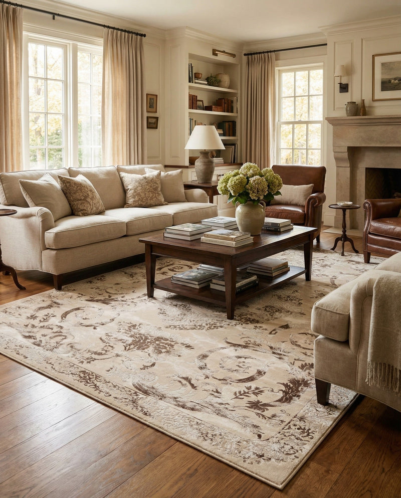 Bloomsbury Elegance Collection Area Rug - Mayfair Rectangle Beige  lifestyle 68