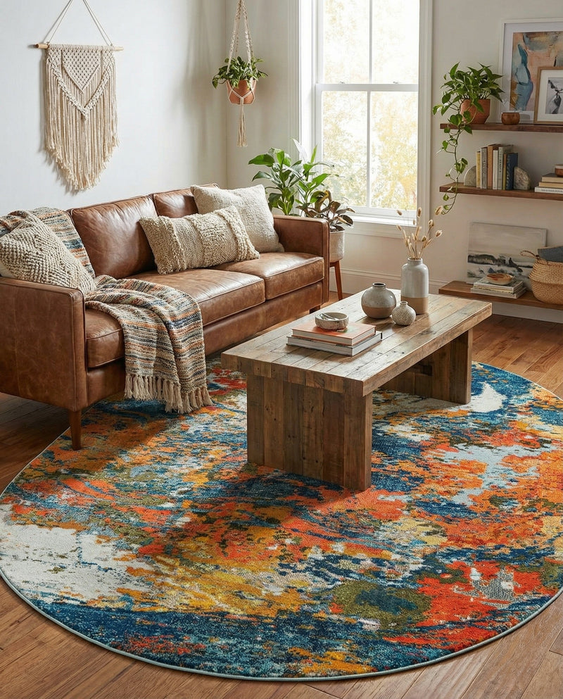 Colorburst Oasis Collection Area Rug -  Chroma Oval Multi  lifestyle 32