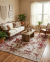 Riviera Elegance Collection Area Rug -  Menton (Burgundy) Rectangle Burgundy  lifestyle 28