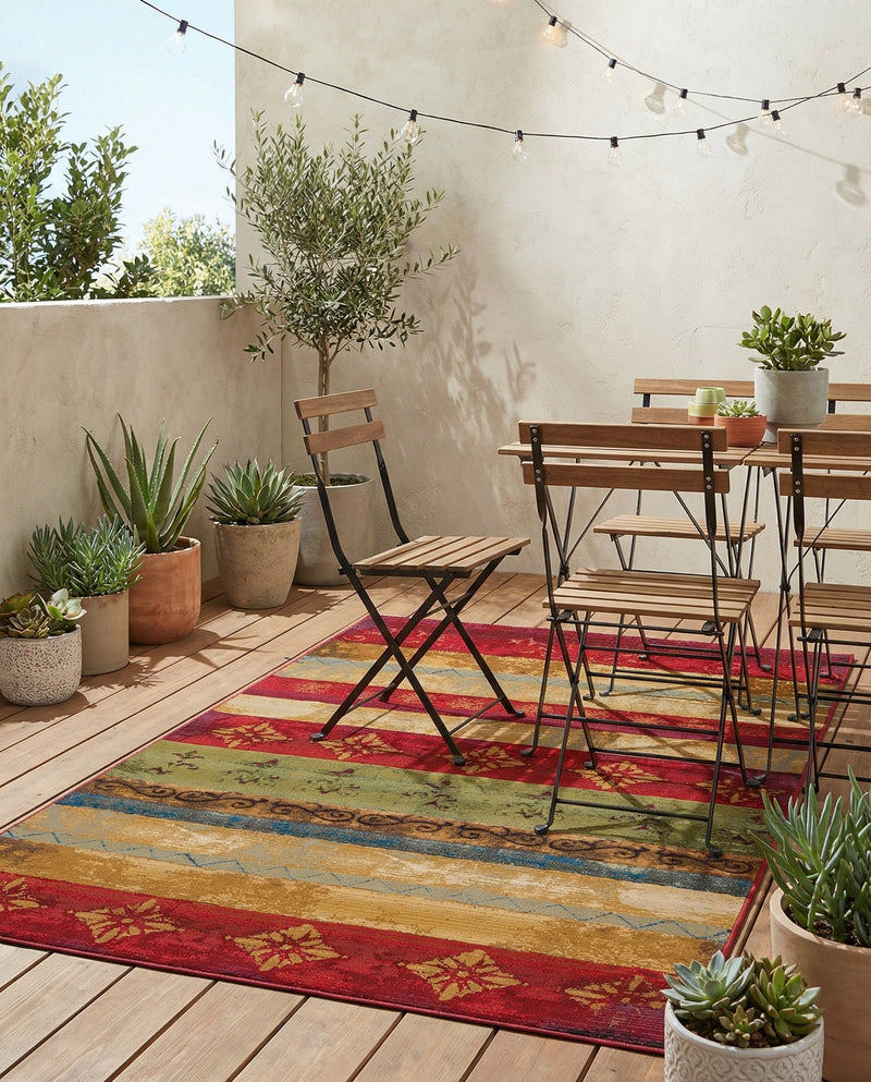 Urban Terrace Collection Area Rug -  Rooftop Rectangle Multi  lifestyle 39