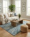 Savannah Escape Collection Area Rug -  Masai Rectangle Navy Blue and Ivory  lifestyle 26