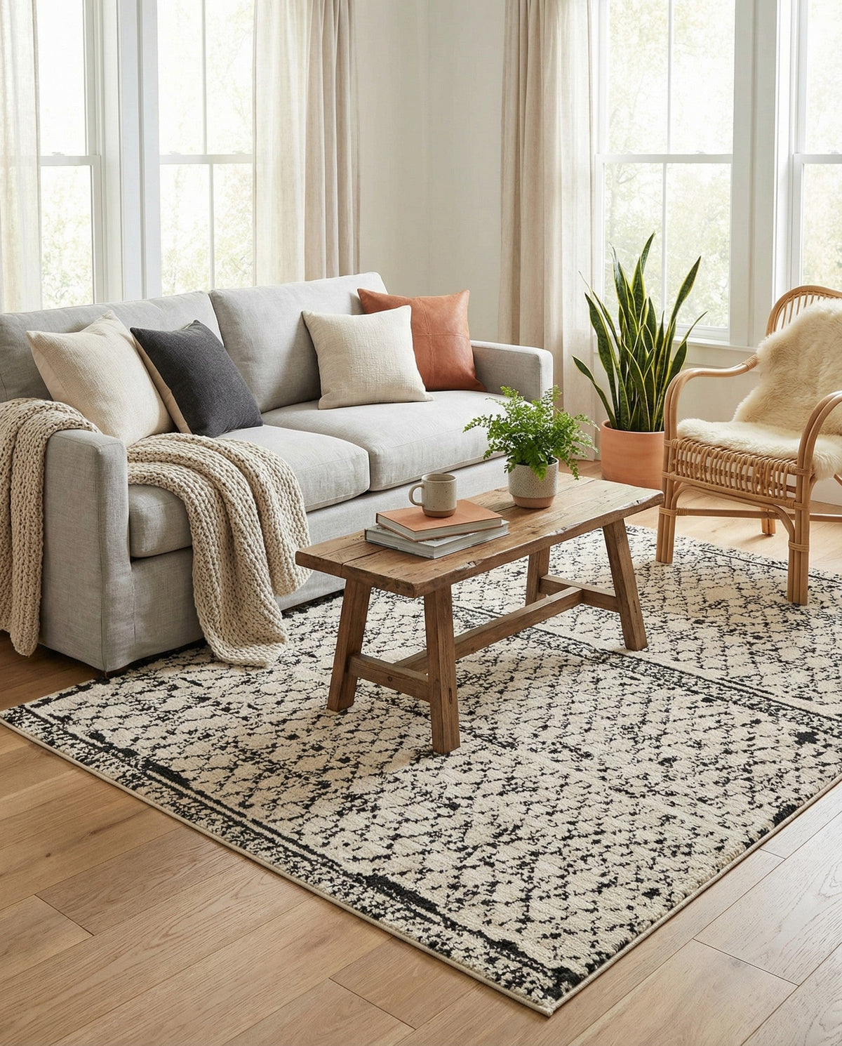 Tangier Treasures Collection Area Rug -  Marrakech Rectangle Ivory  lifestyle 36