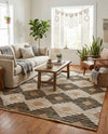 Osian Looms Collection Area Rug - Varanasi Rectangle Natural Black  lifestyle 13