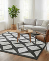 Urban Terrace Collection Area Rug -  Hudson Rectangle Black and White  lifestyle 16