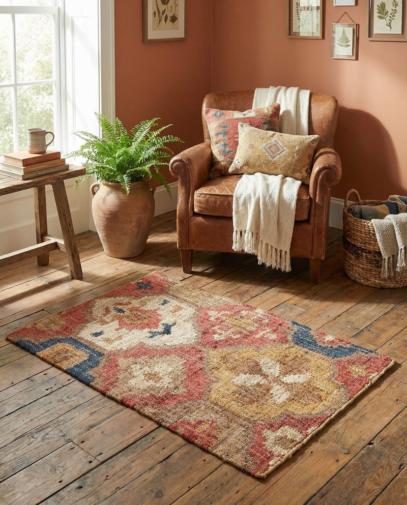 Benares Handwoven Jute Collection Area Rug - Ganges Rectangle Multi  lifestyle 20
