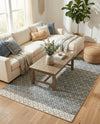 Tulum Trellis Collection Area Rug - Shoreline Rectangle Gray  lifestyle 34