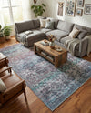 Baroque Era Collection Area Rug - Versailles (Blue Green) Rectangle Blue Green  lifestyle 18