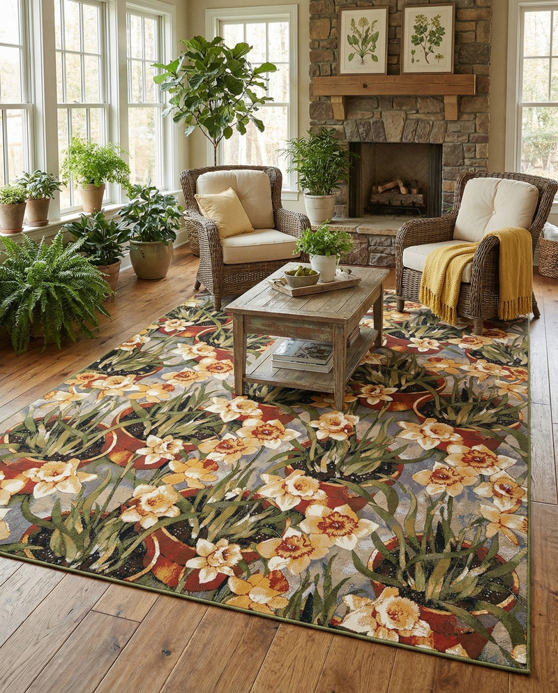 Seaside Blooms Collection Area Rug - Eden Rectangle Multi  lifestyle 21