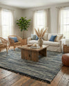 Savannah Jute Collection Area Rug - Nantucket Rectangle Green and Ivory  lifestyle 36