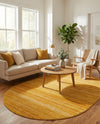 Jewel Oasis Collection Area Rug - Sapphire (Yellow) Oval Yellow  lifestyle 28