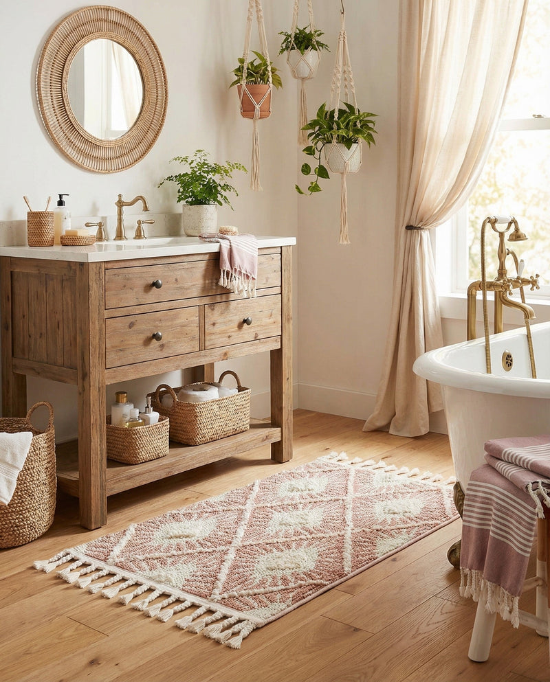 Sahara Chic Collection Area Rug - Marrakech Rectangle Pink  lifestyle 28